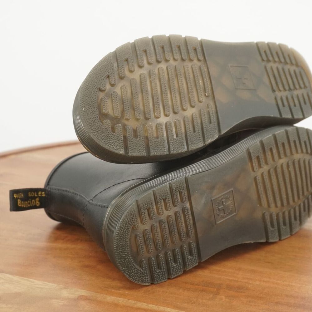 Dr. Martens Kids Black Leather Lace-Up Boots with Yellow Stitching - Picture 9 of 9